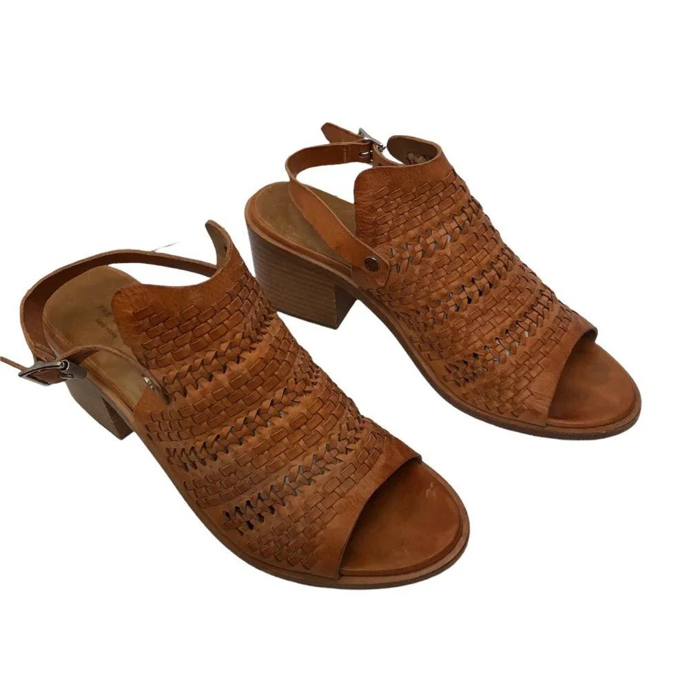 Rag & Bone Wyatt Ankle Strap Sandals Size 10 EU 40 Mid-Heel Woven Perforated - Picture 2 of 11